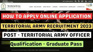 Territorial Army Recruitment 2023 Online Apply | Territorial Army Officer Recruitment 2023