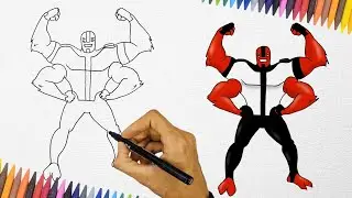 How to draw Four Arms in BEN 10 step by step
