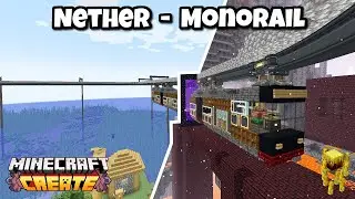 Nether Monorail - Create Mod Easy Rail System