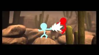 little big planet 2 - Stickmen Showdown - Red vs Blue (Fight Scene)