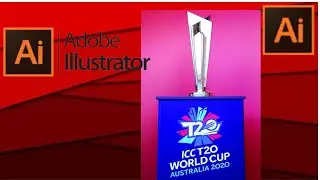 ICC T20 World Cup 2021 Logo Design in adobe illustrator | ICC logo design