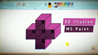 how to draw 3d illusion by a cube in ms paint 