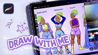 Draw with Me 💫✨ Drawing my Main Characters Outfits + Talking About Stress