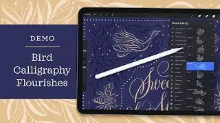 Calligraphy Animal Flourishes – Procreate Brush Pack Demo