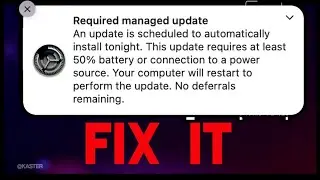 Required Managed Update Notification FIX | Mac Os