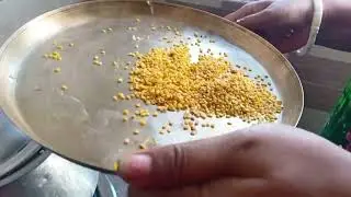 #মুগ ডাল দিয়ে চাল কুমড়া ভাজি 😋খেতে ভারি সুস্বাদু #mug dal Diye Chal  kumra bhaji
