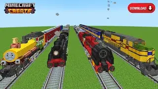 Build Realistic Train In Minecraft | New Train Mod In Minecraft | Create Train Mod