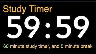 10 Hour Study Timer 60 minute study, 5 minute rest.