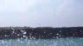 Пальмы и посадка самолета с моря