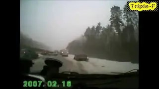 Massive chaos in russia on highway road