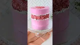 Pink Sprinkle Fault Line Cake #shorts #cake #cakedecorating