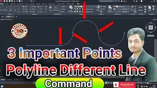 Polyline Defferent Line Command / Polyline se Arc Kaise Banaye / AutoCAD In Hindi,AutoCAD Tutorial