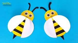 Paper bee Paper crafts DIY Summer paper crafts How to make a paper bee