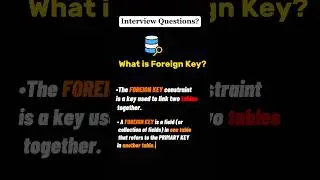 SQL interview questions for freshers | Foreign Key #shorts