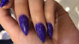 Uñas Acrílicas Con Gel Morado y Glitters ( Tutorial ) Acrilyc Nails