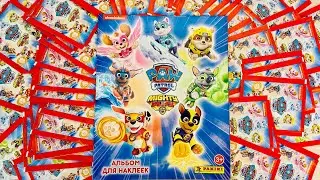 PANINI Альбом Щенячий патруль 5: Мегащенки (Paw Patrol: Mighty Pups) 2019г. Распаковка 50 пакетиков!
