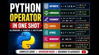 Python Operators Full Tutorial in One Shot 🔥| Learn Basic Online