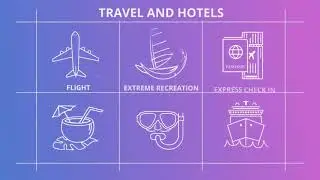 Travel And Hotels   Outline Icons After Effects Template
