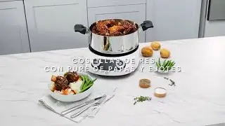 Costillas de Res con Puré de Papas y Ejotes