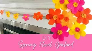 DIY Spring Floral Garland Made with Felt and Easy Embroidering | Home DIY