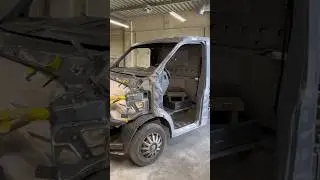 Замена крыши, дверей на Газель некст и полная покраска. Цвет шторм грей.