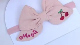 HOW TO EMBROIDERY NAMES ON BOWS / #bowties #embroidery #embroideryforbeginners #bowties #handmade
