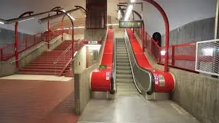 Sweden, Stockholm, subway ride from Bagarmossen to Skarpnäck, 4X elevator, 4X escalator ride