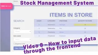 08 STOCK MANAGEMENT SYSTEM - HOW TO INPUT DATA INTO THE DATABASE THROUGH THE FRONTEND IN DJANGO
