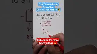 Rewriting Decimals as Fractions | Math Trick 😎 