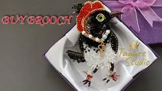 BUY Brooch jewelry for woman. Fashion Brooch bird Magpie. Exclusive embroidered brooch✨TamireStudio✨