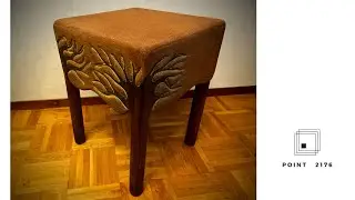 Табурет №2 Осенние врата/DIY Corkwood and beech shield stool 