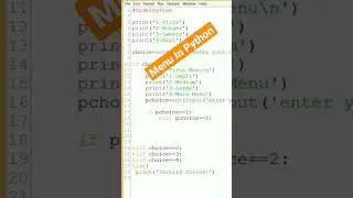 Menu in Python with Conditionals.