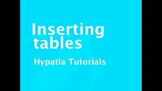 Tutorial   Inserting tables
