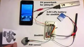 Arduino GSM PIR ALARM With Attiny45