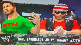 dale Earnhardt Jr vs bandit Keith (lone wolf wrestling WWE2k14)