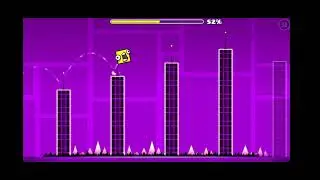 Прохождение уровня Stereo Madness моей коллекцией игровых персонажей Geometry Dash