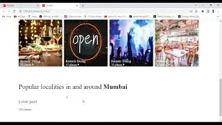 zomato clone localities section html css and javascript