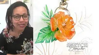 YouTube live SKETCH Stencils Sleutelhanger by Karin Joan