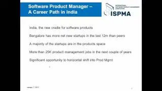 ISPMA Webinar: Software Product Manager - A Career Path in India