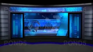 News TV Studio Set 12 - Virtual Green Screen Background Loop