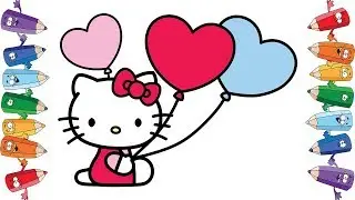 Как нарисовать Hello Kitty Раскраска Видео Для детей