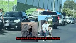Robbery suspect fleeing through South Los Angeles