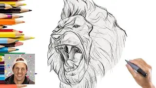 How to Draw a Lions Head Easy Step by Step Tutorial 🎨