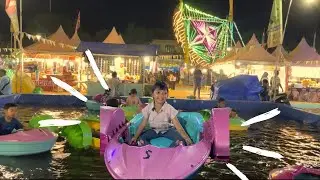 SERU⁉️ KE PASAR MALAM NAIK BIANGLALA, MANDI BOLA & NAIK PERAHU KECIL WITH KELA😍🥰 #beranda #trending