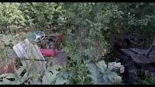 Нашли два самодельных трактора в лесу!!! И еще много техники...