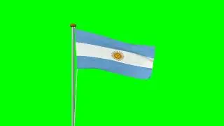 Argentina COUNTRY FLAG ANIMATED GREEN SCREEN EFFECT BACKGROUND VIDEO