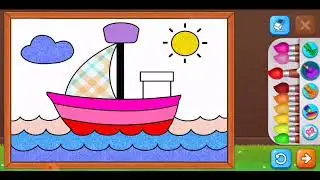 Let's paint a beautiful boat , ලස්සනට බෝට්ටුවක් පාට කරමු.