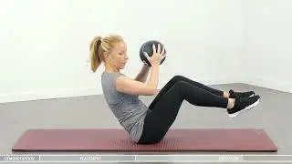 EXERCICE TORSION DU BUSTE SUR JAMBES RELEVEES avec medecine ball