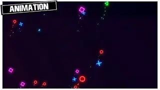 FLOATING PLAYSTATION 4 PS5 SYMBOLS ⏹❌🔺🔵  | FREE STOCK ANIMATION  [CCM]