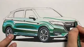 Hand-drawing Honda URV